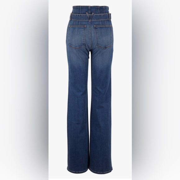 Blue Women's Jeans with Tie Waist